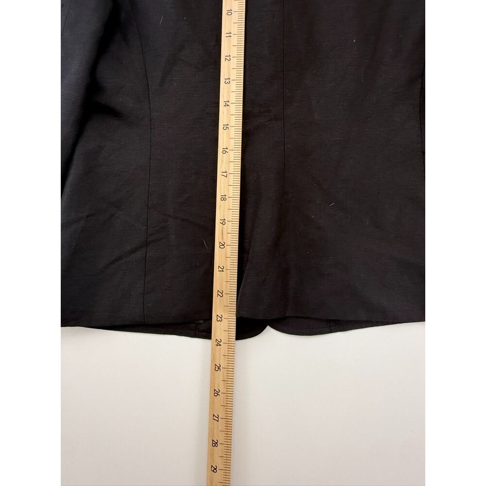 Tahari Womens Blazer 10 Black Linen Blend Safari Utility 4 Pocket Jacket - Picture 6 of 8